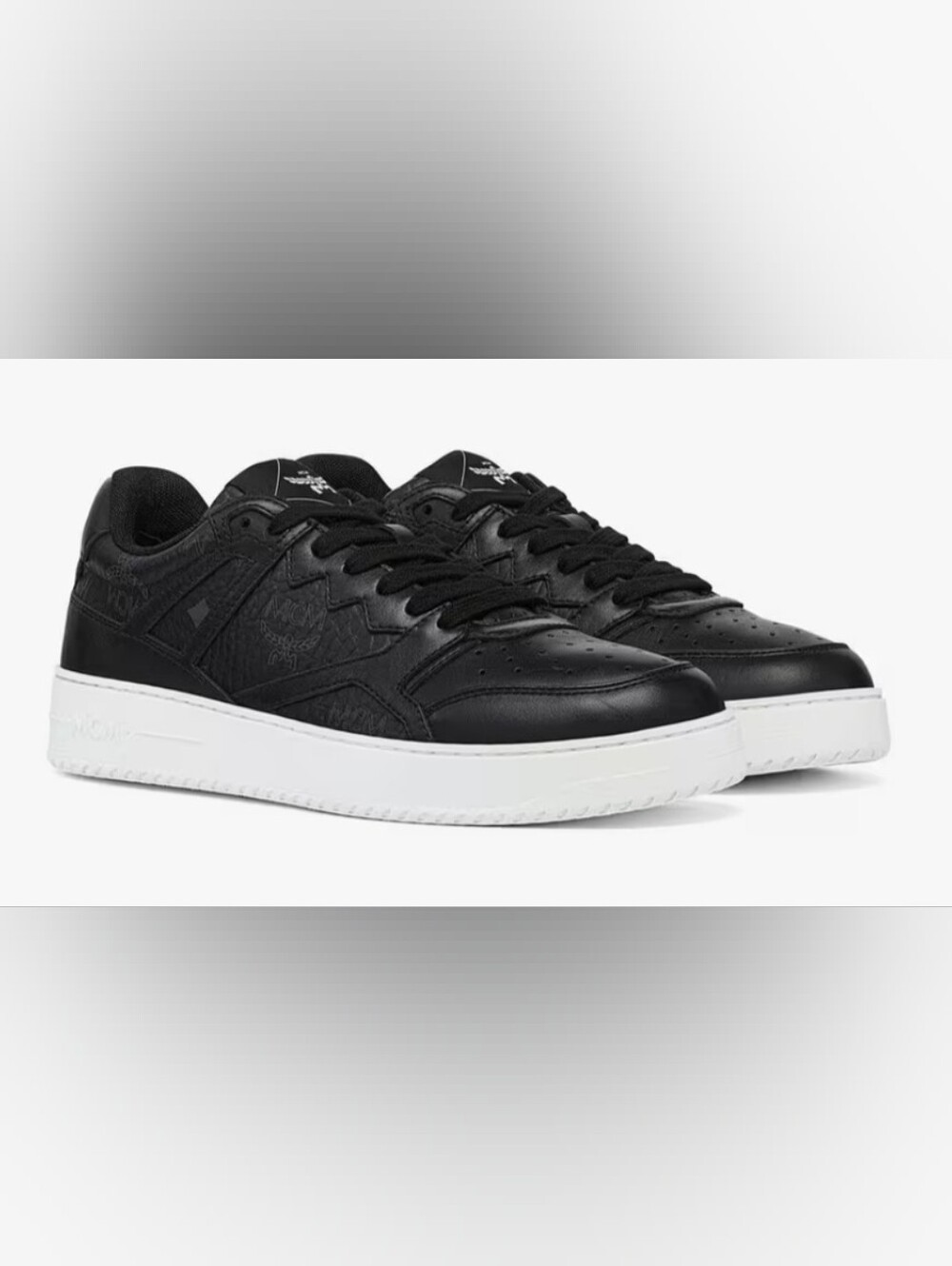 NEW - Women's Authentic MCM Neo Terrain Lo Sneakers Visetos Leather Mix (Size 7)